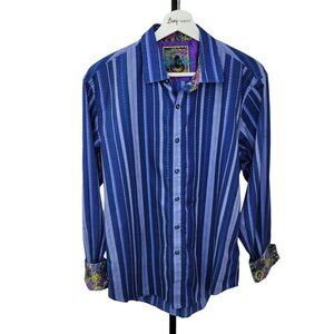 Robert Graham Mens Button Down Roll Cuff Top  Size Small
